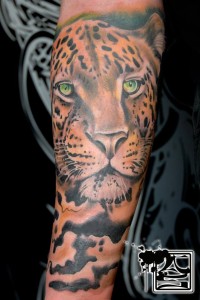 Colorful Artistic Tiger Tattoo