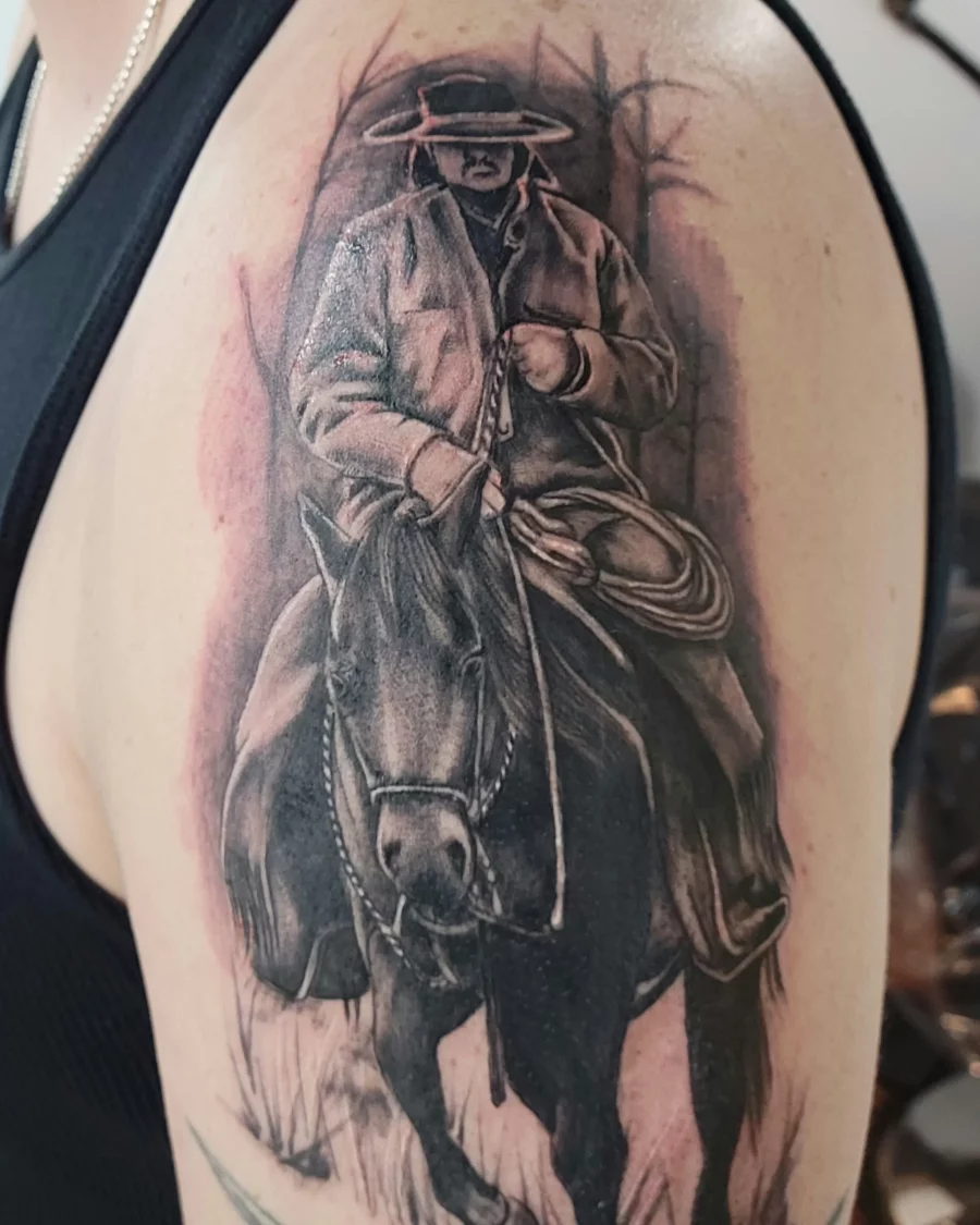 Painted Temple  Tattoos  Body Part Arm  Matt Morrison Cowboy